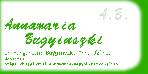 annamaria bugyinszki business card